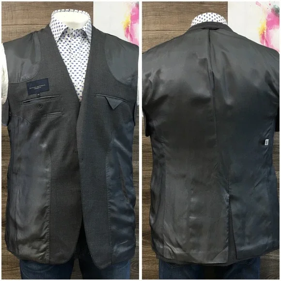 BANANA‎ REPUBLIC Mens Blazer Sport Coat Casual Jacket Size 44R Gray Wool Suit